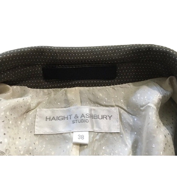 Haight And Ashbury Studio Canada Hopsack Blazer Size 38 Stretch Knit Cotton Dot - Picture 7 of 15